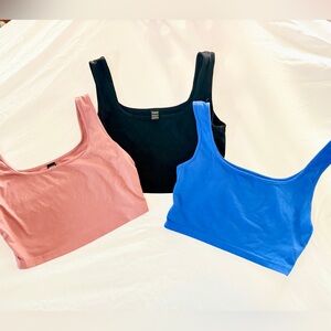SHEIN Black, Blue, and Pink Crop Tops